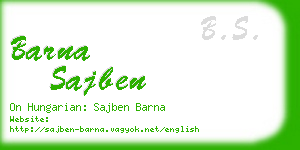 barna sajben business card